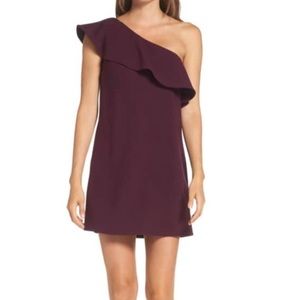 French Connection One Shoulder Ruffle Mini Dress